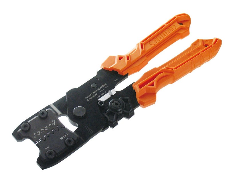 ENGINEER PAD-02 Handy Crimp Tool Kit Complete Set. Made in Japan: Versatile Precision Universal Crimping Set with 3 Inter-Changeable Dies. Orange - Image 2